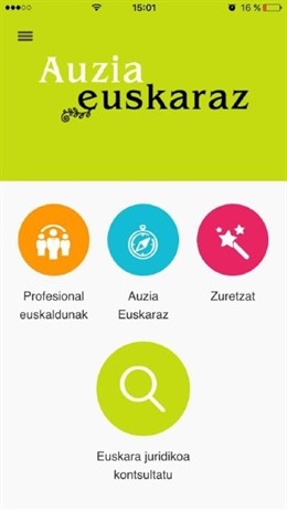 App berriaren hasierako orria