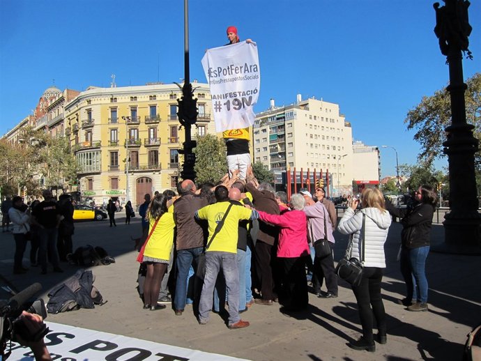 Representantes de entidades sociales y sindicatos convocantes del 19N