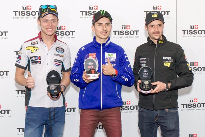 Jorge Lorenzo, Tito Rabat y Thomas Luthi