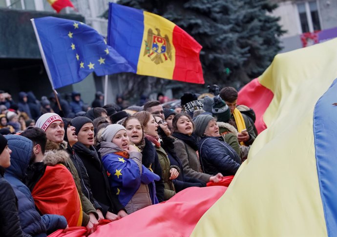Manifestación de la oposición en Moldavia