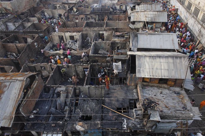 Chabolas en Daca, Bangladesh. 