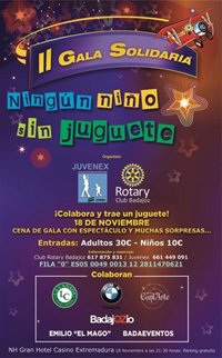 Una gala recaudará fondos para comprar regalos de Navidad a niños sin recursos en Badajoz