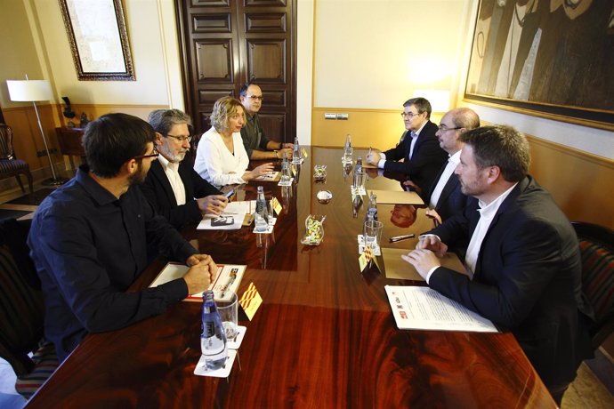 Reunión del Gobierno de Aragón PSOE-CHA con IU, hoy en el Pignatelli