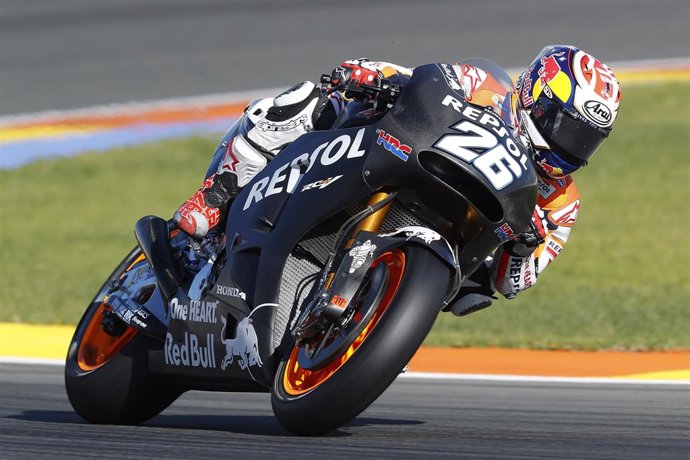 El piloto español Dani Pedrosa en el test de Cheste