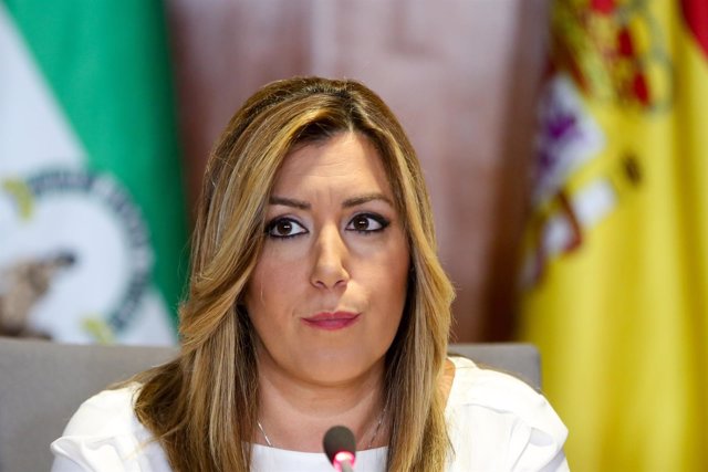 Susana Díaz en la presentación del informe del sector aeroespacial de Andalucía 