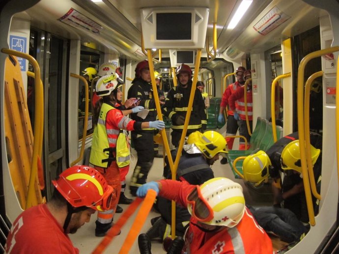 Imágenes Simulacro Accidente Metro Málaga