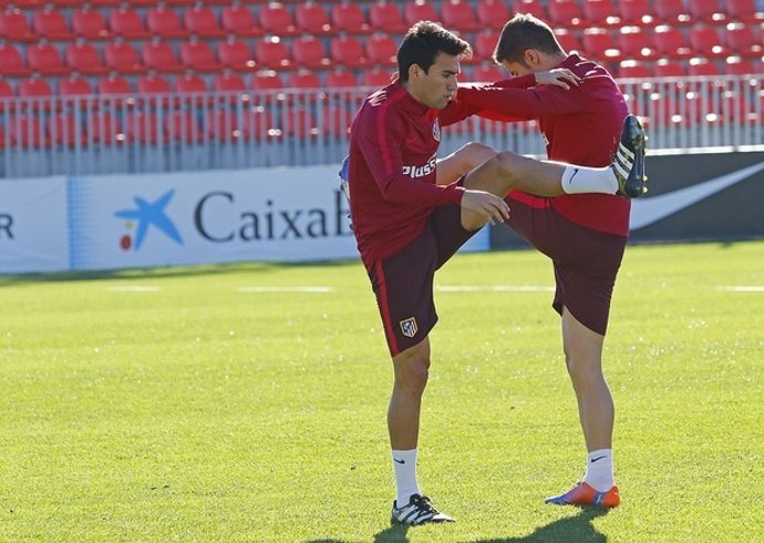 Nico Gaitán entrenando con el Atlético de Madrid