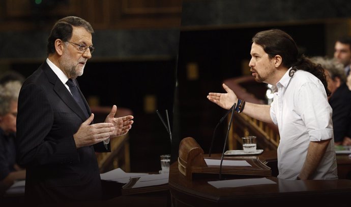 Rajoy y Pablo Iglesiasa en el Congreso