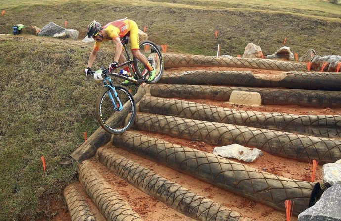 Carlos Coloma en la prueba de mountain bike en los Juegos de Río 