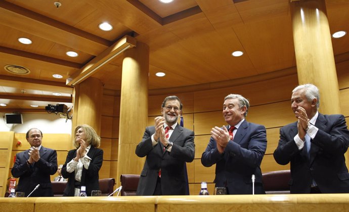 Rajoy preside en Grupo del PP en el Senado