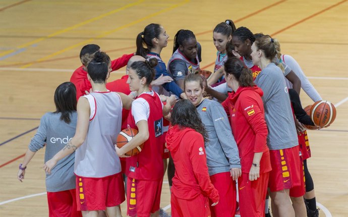 Entrenamientos de la selección española femenina de baloncesto