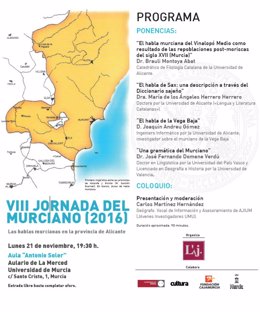 Cartel de las Jornadas y desglose de las ponencias programadas