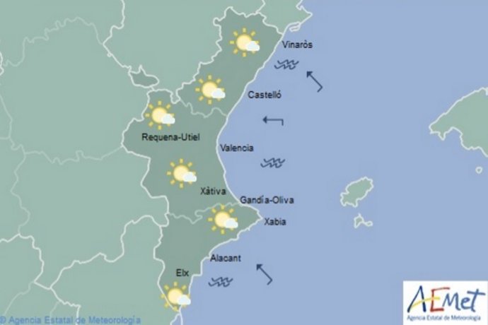 Predicción del tiempo en la Comunitat Valenciana para este sábado
