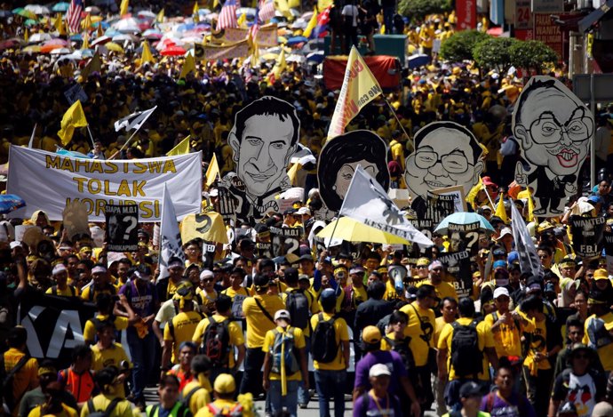 Protestas contra el primer ministro de Malasia, Nayib Razak