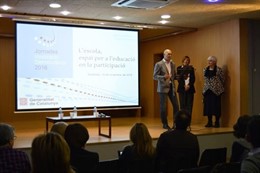 Raül Romeva, Cristina Steegman y Dolors Sabater