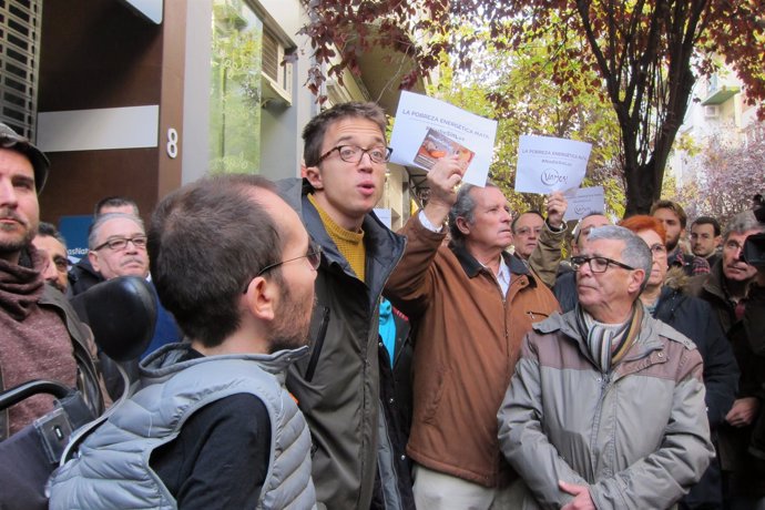 Íñigo Errejón este sábado en la protesta en Zaragoza.