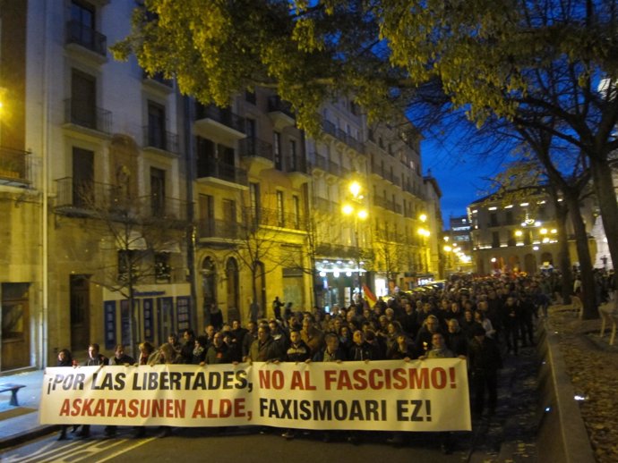 Manifestación en Pamplona por las libertades y contra el fascismo