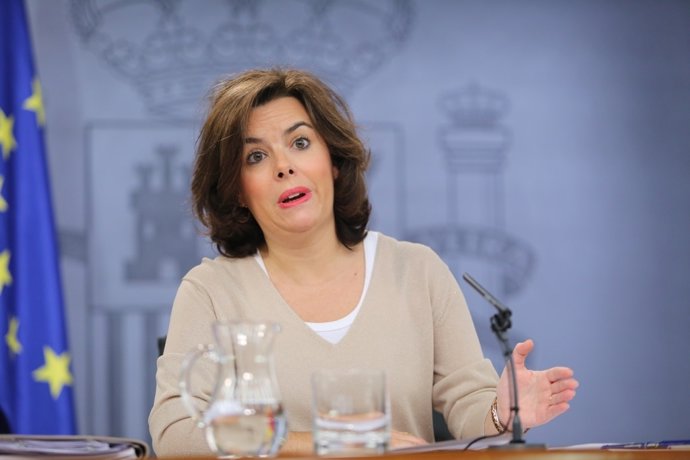 Soraya Sáenz de Santamaría tras el Consejo de Ministros