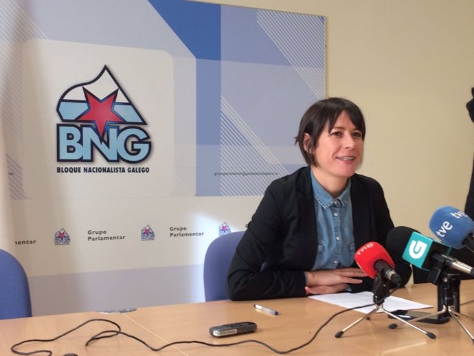 La portavoz nacional del BNG, Ana Pontón, en rueda de prensa