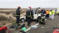 Herida una mujer en un accidente de tráfico en la N-232, en Azaila (Teruel)