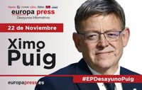 Ximo Puig participa este martes 22 de noviembre en el Desayuno Informativo de Europa Press