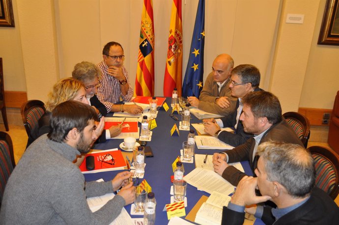 Gobierno de Aragón e IU han analizado el cumplimiento de sus compromisos.