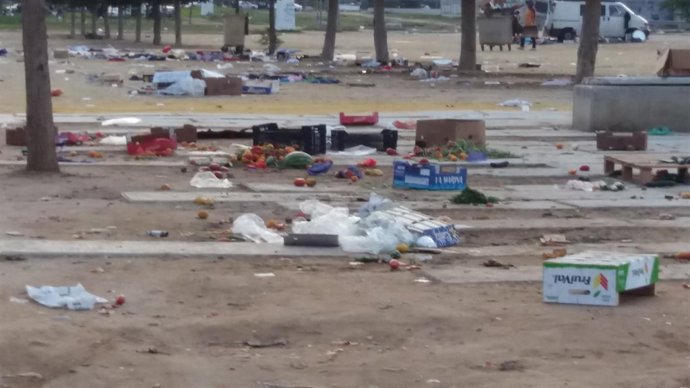 Restos en la zona del Mercatemático