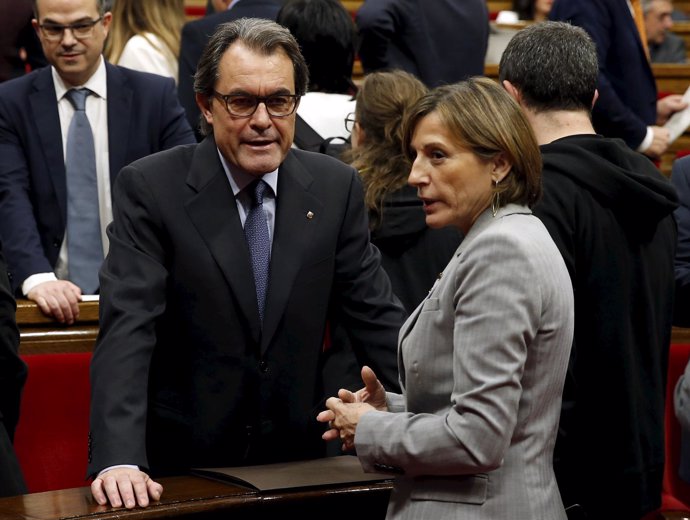 Artur Mas y Carme Forcadell en el Parlament