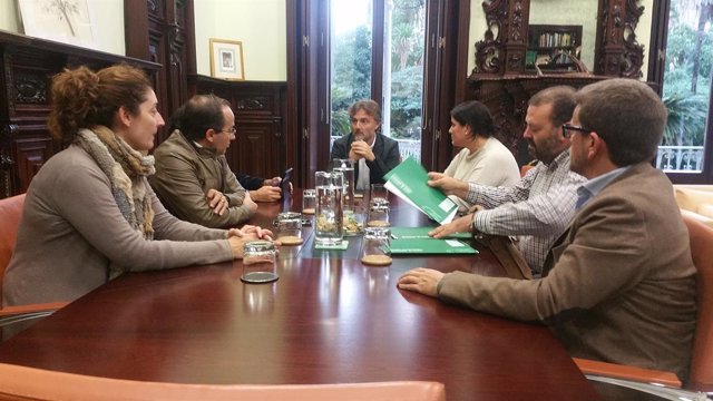 Reunión de Fiscal con alcaldes de Almonte, Hinojos y Aznalcázar