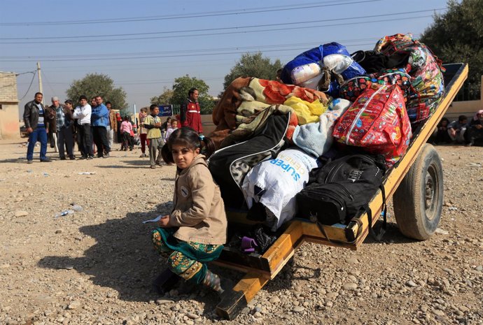 Desplazados por la ofensiva en Mosul