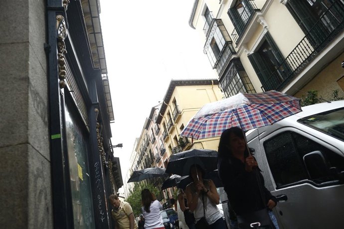 Lluvia en Madrid, temporal, frío