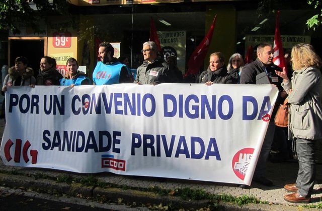 Protesta de trabajadores de la sanidad privada