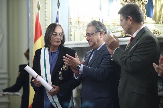 La juez francesa Laurence Le Vert, galardonada por la Policía y la Guardia Civil