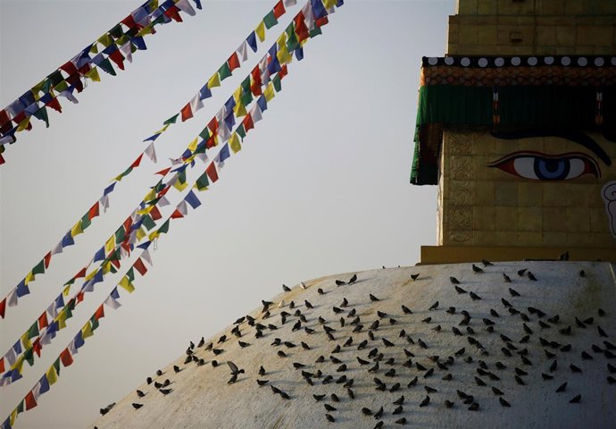 La estupa budista de Boudhanath, en Katmandú (Nepal)