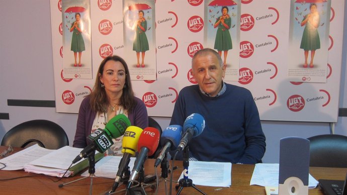 Luis Santos y Pilar Frade, de la FeSP de UGT