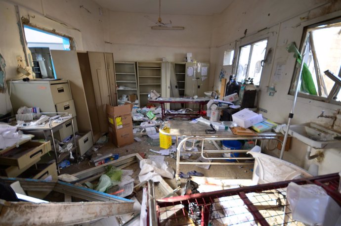 Hospital destruido en Yemen 