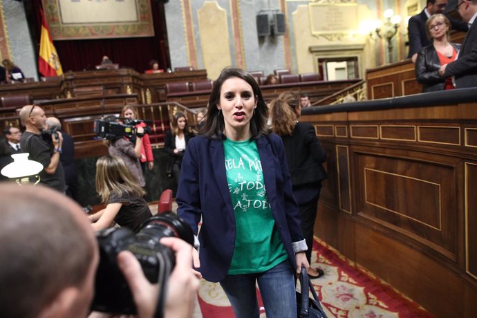 Irene Montero en el debate de investidura