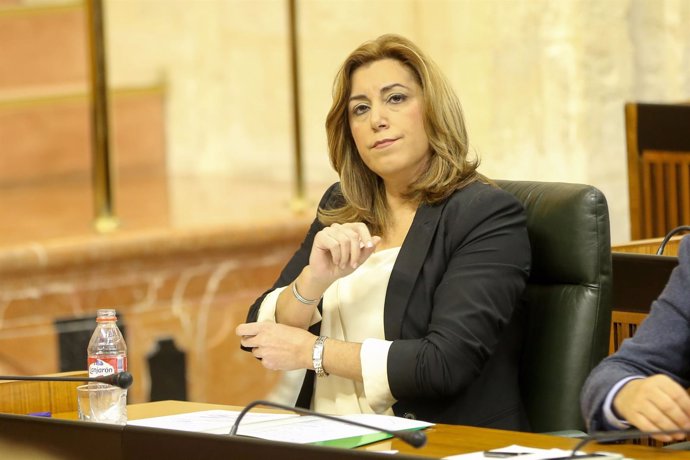 Susana Díaz en la sesión de control al gobierno del Parlamento andaluz