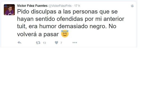 Mensaje de disculpa de Victor Fernández