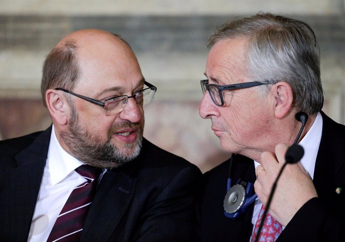 Martin Schulz y Jean-Claude Juncker