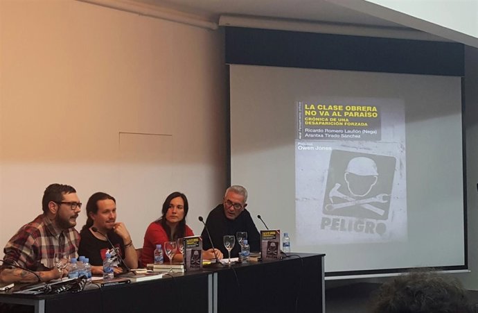 Pablo Iglesias en la presentación de un libro sobre la clase obrera