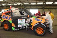 El Mitsubishi T1 adaptado de Isidre Esteve, embarcado y apto para el Dakar