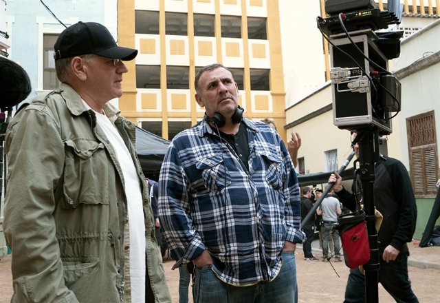 Robert Zemeckis y Graham King en el rodaje de Aliados
