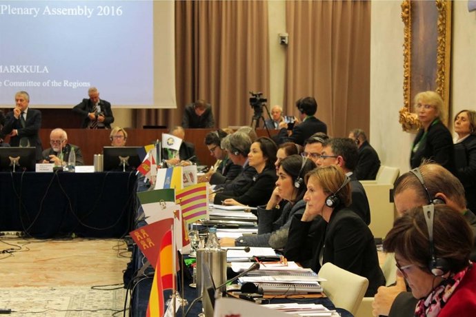 La presidenta del Parlament, Carme Forcadell, en el Calre