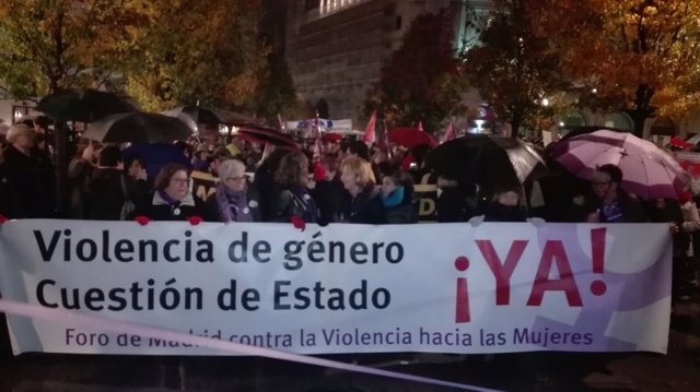 Manifestación contra la violencia de género en Madrid