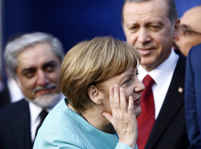 La canciller alemana, Angela Merkel, y el presidente turco, Recep Tayyip Erdogan