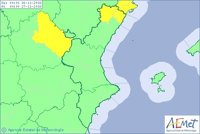 Alerta amarilla en Castellón por lluvias que pueden ser fuertes y persistentes