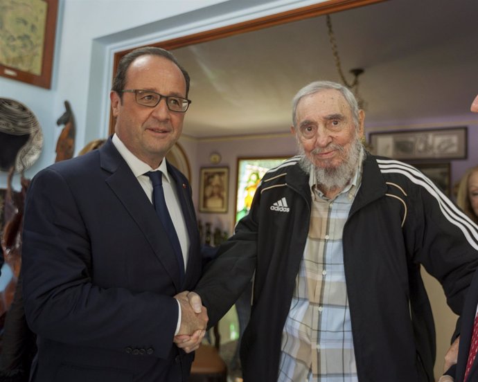 François Hollande y Fidel Castro