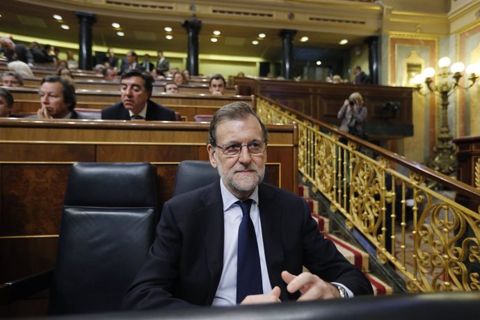 Rajoy durante la sesión de control al Gobierno en el Congreso