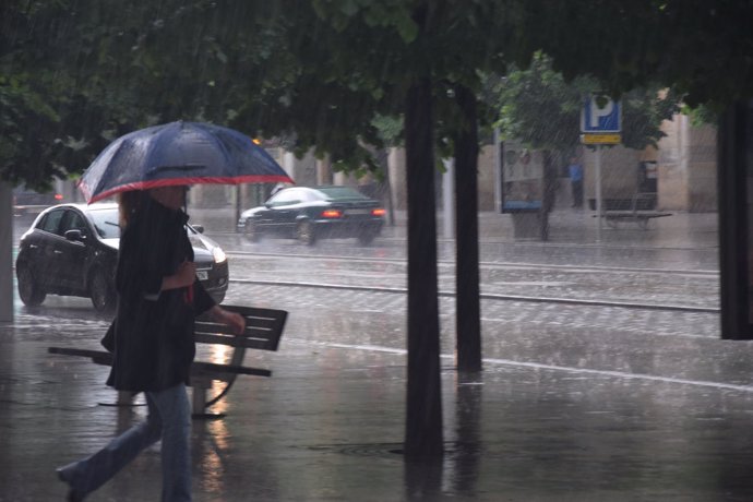 Lluvia en Zaragoza. 